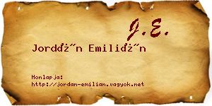 Jordán Emilián névjegykártya